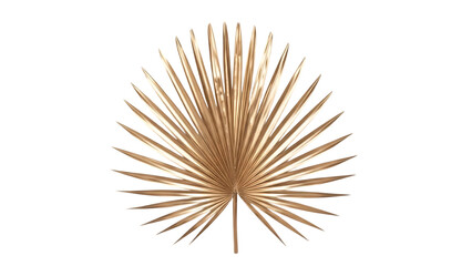 Fototapeta premium Golden palm leaf isolated on white background cut out on PNG. AI GENERATED. 