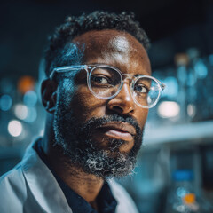 African American scientist conducting research for Black History Month