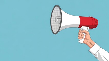 Hand holding megaphone
