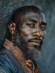 Documentary portrait of Black man with steady expression for Black History Month