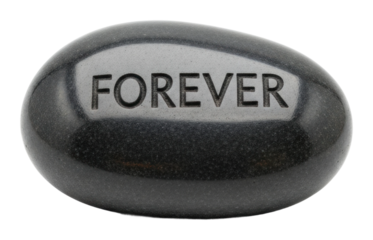 Black stone engraved forever spiritual gift isolated on transparent background