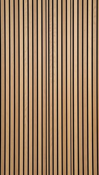 Modern vertical wooden slat wall paneling made of light oak timber for interior design decoration and acoustic architectural texture backgrounds used