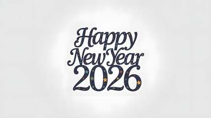 Happy New Year 2026 Greeting Card Design Template