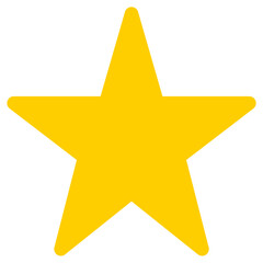 Yellow star icon isolated on transparent background
