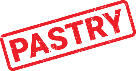 Red Pastry Rubber Stamp with Grunge Texture on a White Background for Design