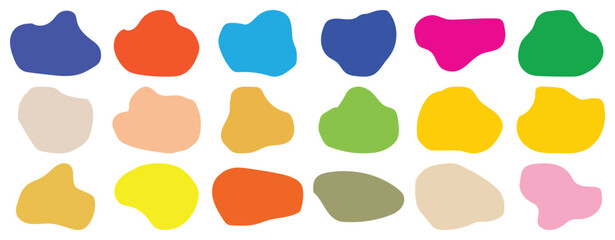 Colorful organic abstract blob shapes collection for modern design backgrounds vector