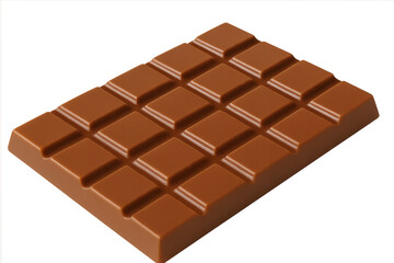 Fototapeta premium Milk chocolate bar with squares on transparent background