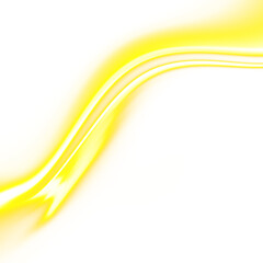 Elegant yellow abstract wave design element on transparent background