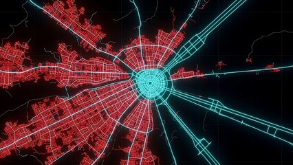 Network Visualization of Urban Infrastructure and Connectivity Using Digital Mapping Technology from Aerial View