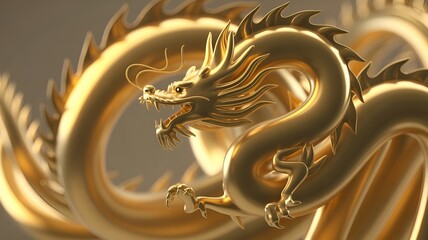 A magnificent golden dragon, a symbol of power and prosperity.