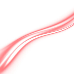 Dynamic red light streak sweeping across on transparent background