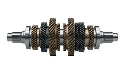 Gear Assembly: Detailed View on White Background