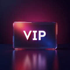 vibrant VIP sign in neon lights and bokeh