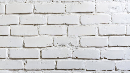 Obraz premium White painted brick wall offers a clean, minimalist aesthetic. The uniform color and textured surface create a versatile background for various design applications.