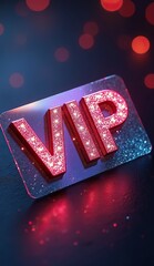 Premium VIP card with red neon glow and futuristic design