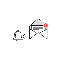 Notification bell and envelope icon