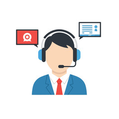 Customer support agent with headset