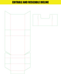 Editable and Resizable Die-Line Template for Custom Folding Packaging Boxes