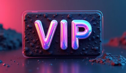 opulent VIP card in pink purple blue tones