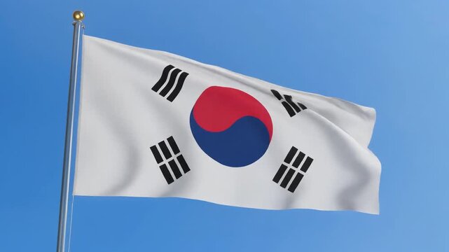 South Korean flag with Taeguk and trigrams evokes national identity, philosophical balance, and cultural symbolism