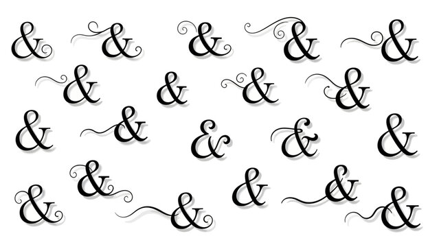Elegant ampersand symbol collection on a clean white background for graphic use