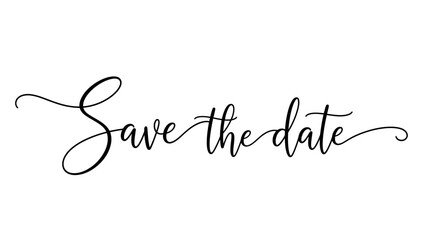 Elegant Save the Date Calligraphy Design for Wedding Invitations and Announcements