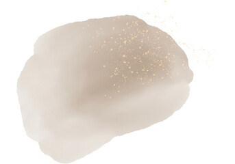 Brown Watercolor Brush Stroke Splotches with Glitter on Transparent Background