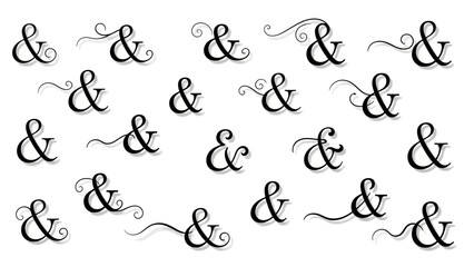 Elegant ampersand typography collection for creative design projects and graphic arts