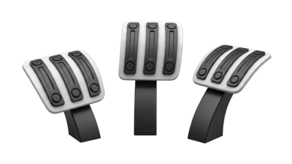 Car Pedals Isolated on White Background