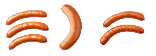 Cooking sausages on a transparent background delicious food arrangement culinary art
