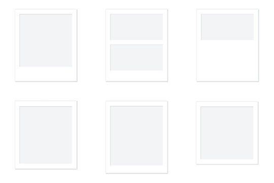 Minimal UI card placeholders. Soft gray layout blocks for web and app wireframes. Clean interface mockups for dashboard and page design.