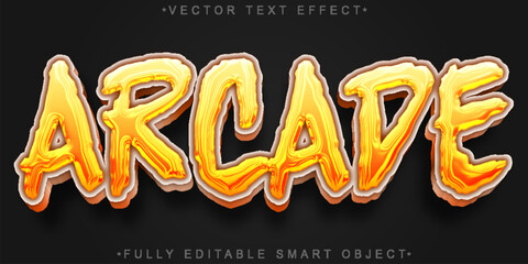 Arcade Retro Game Neon Vector Fully Editable Smart Object Text Effect