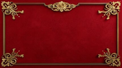 Luxury chinese background with ornate festive oriental background frame on red texture elegant design border empty copy space decorative art style