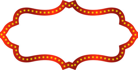 Retro marquee light frame with glowing bulbs border for vintage signage display vector