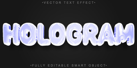 Hologram Futuristic Digital Vector Fully Editable Smart Object Text Effect