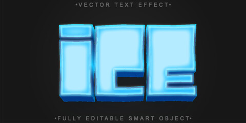 Ice Cold Winter Vector Fully Editable Smart Object Text Effect