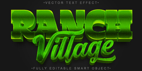 Ranch Village Farm Vector Fully Editable Smart Object Text Effect
