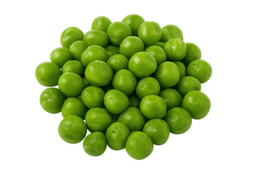 Pile of fresh green peas on transparent background