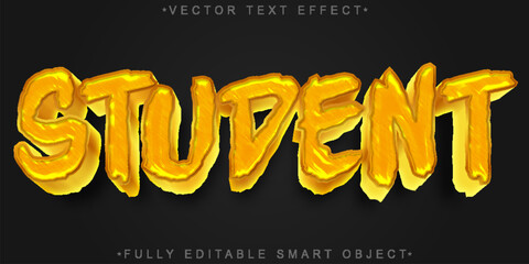 Student Learning School Vector Fully Editable Smart Object Text Effect
