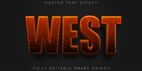 West Wild West Vector Fully Editable Smart Object Text Effect