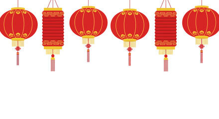 Chinese New Year Red Lantern Minimalist Vector Illustration