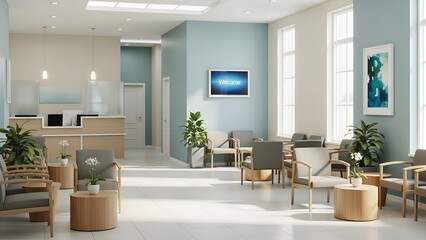 Modern and Serene Healthcare Clinic Waiting Room