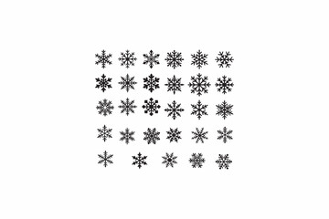 Snow flakes icon set vector silhouettes black color image with white color back round made by adobe illustrator..eps