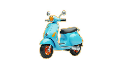 Blue Scooter Isolated on White Background