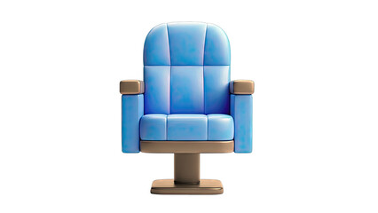 Blue Theater Seat Isolated on White Background