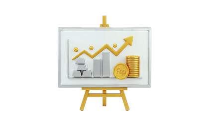Financial Growth Chart on Easel - Investment Concept