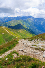 Rocky Hiking Path Along High Mountain Ridge © Jorens