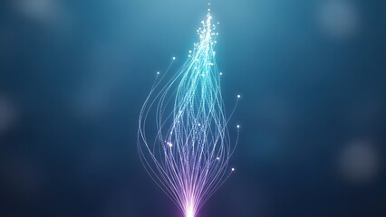 A vibrant purple and blue light installation against a dark background