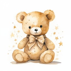 cute teddy bear watercolor