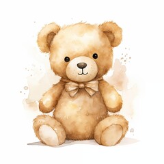 cute teddy bear watercolor